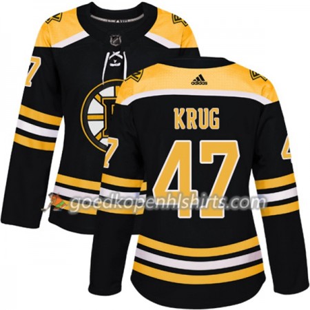 Boston Bruins Torey Krug 47 Adidas 2017-2018 Zwart Authentic Shirt - Dames